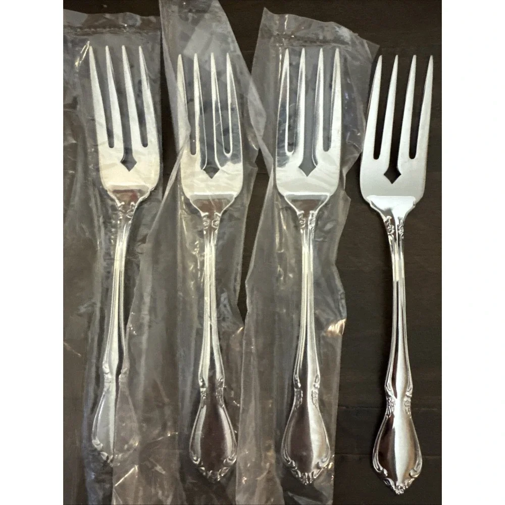Oneida Celebrity SSS Salad Forks Stainless Flatware Silverware Set Of 4